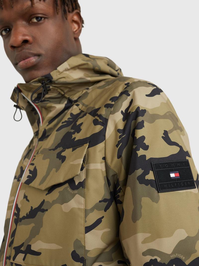 Férfi Tommy Hilfiger Camo hooded Kabát Camo | HU 1178TCE